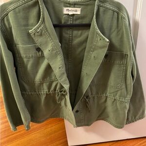 Madewell Olive Utility Jacket with Drawstring